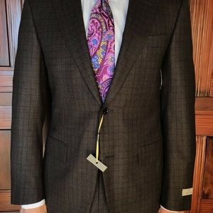 New Canali Slim Fit Suit in 100% Wool Size 38R